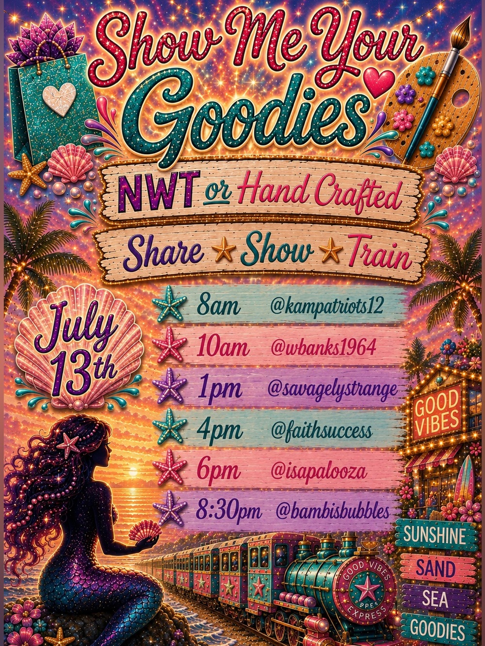 Show Me Your Goodies Live Share Show Train 🚂 NWT or Handcrafted Items
